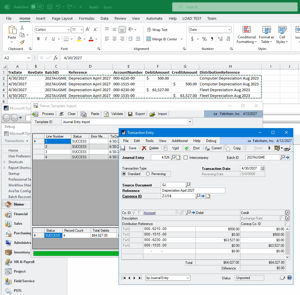 Importing a Journal Entry into Dynamics GP using the TTI Importing a Journal Entry into Dynamics GP using the TTI